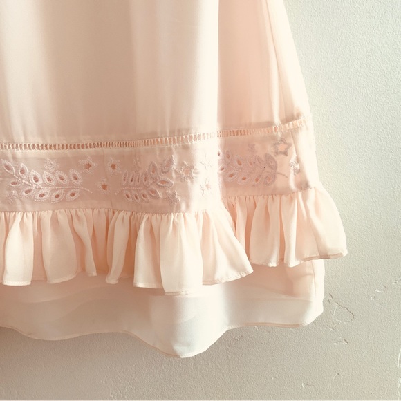 Rebecca Minkoff Prairie Embroidered Pinafore Ruffle Hem Bluff Dress Size Small - Picture 6 of 16